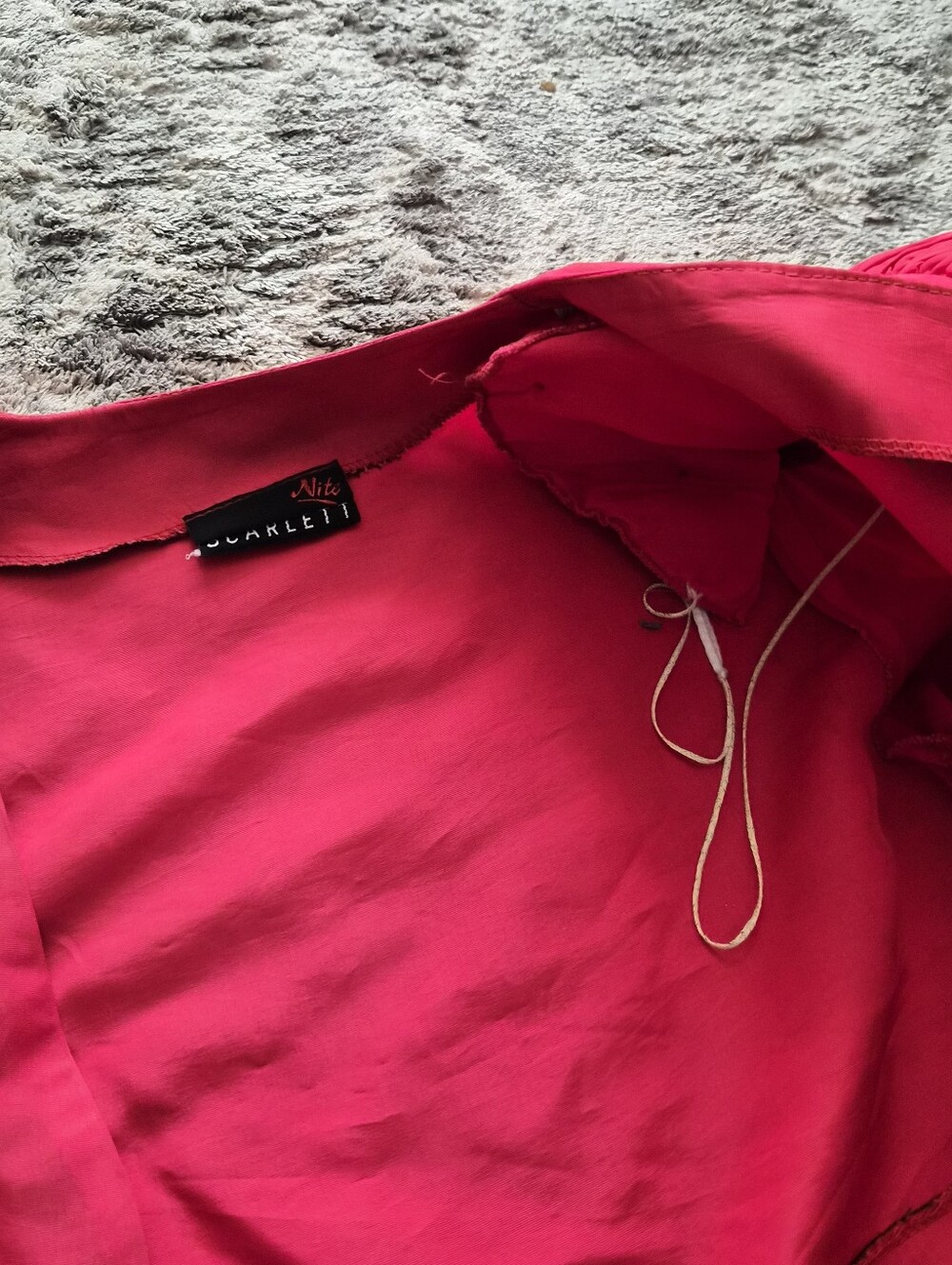 Vintage 80s Hot Pink & Black Two-Piece Dress Set Cropped Blazer - Picture 7 of 10